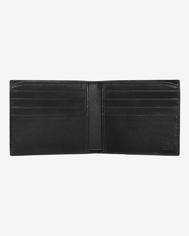Gucci Men's Bi-Fold Calfskin Wallet With Clamp Black & Cardholders Black
