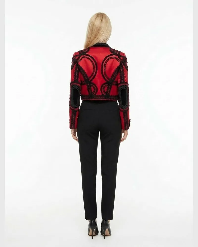 Dolce & Gabbana Bicolor Cotton Blazer — Red Red