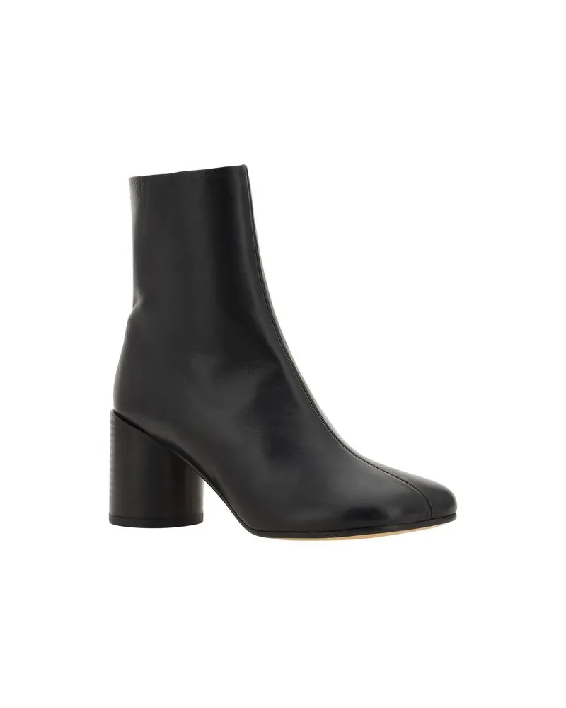 Maison Margiela Square-Toe Lamb Leather Ankle Boot — Black Black