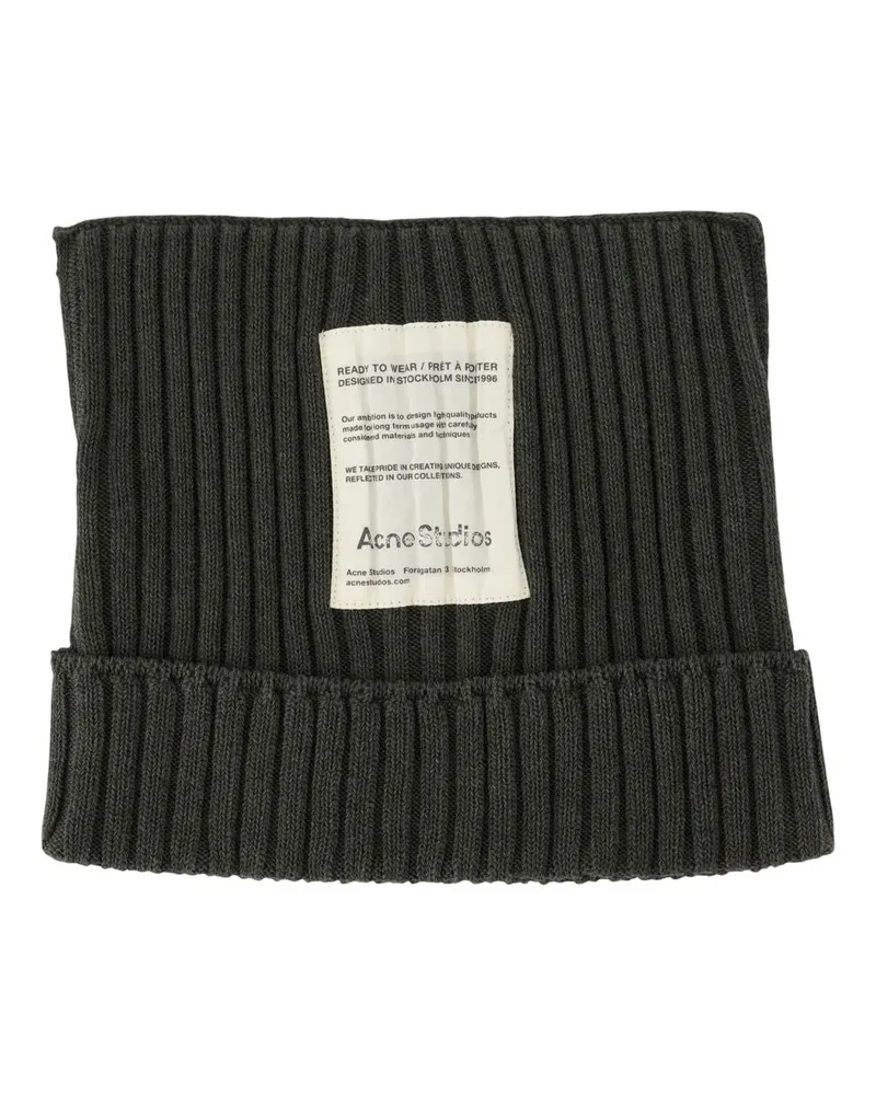 Acne Studios Unisex Beanie -  Cotton Green Accessories Hats Green