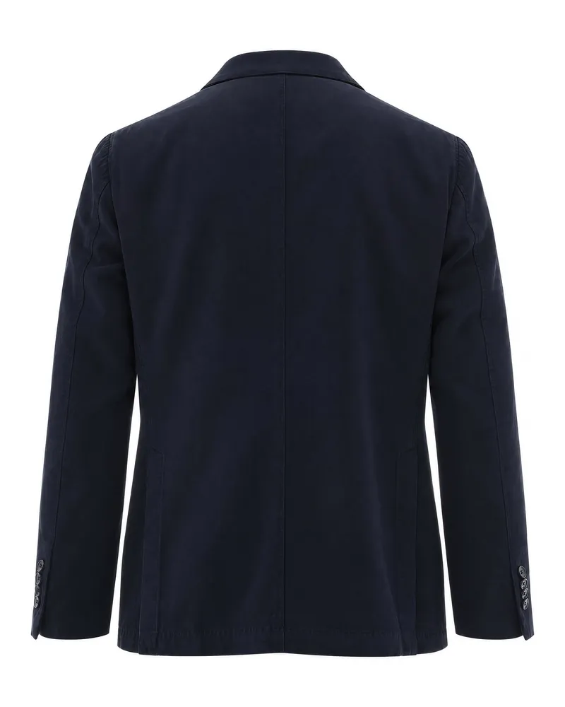 Luigi Bianchi Mantova Single-Breasted Cotton Blazer — Navy Navy