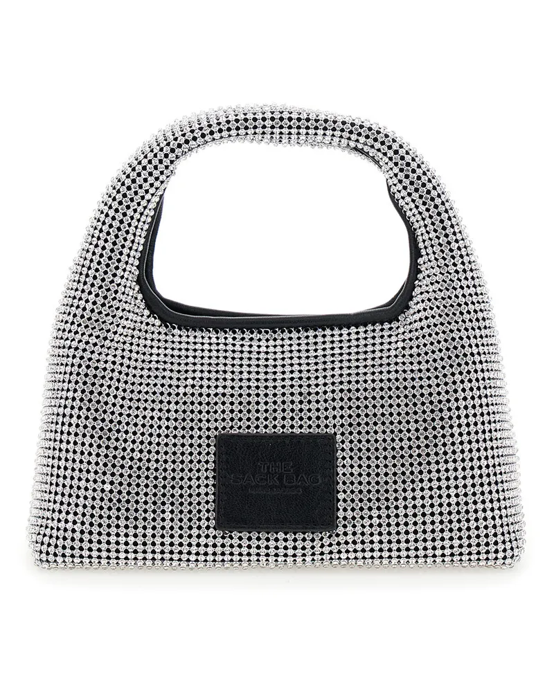 Marc Jacobs Women's Metallic Handbag With Crystal Embellishments Aluminium Mesh Handbags Hand Bags Silver