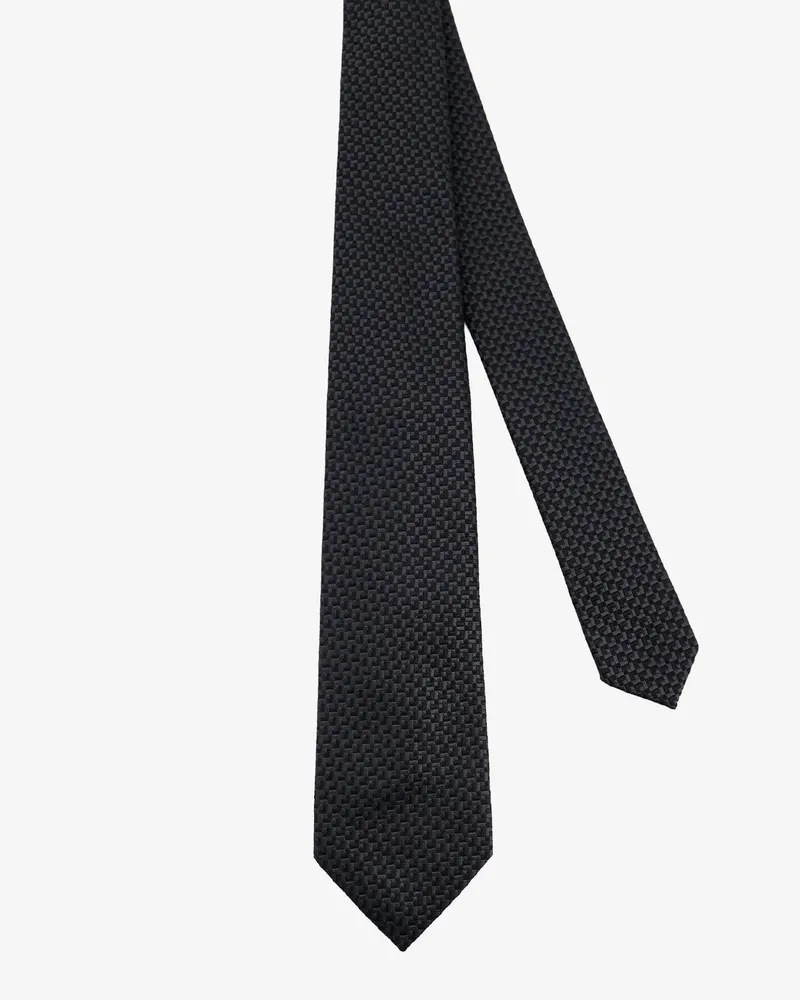Kiton Men's Tie Black Silk Ties & Bow Black