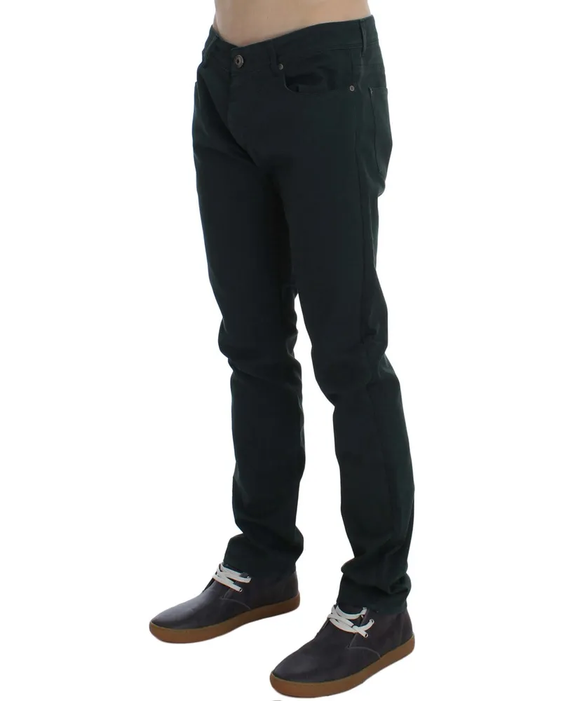 Ermanno Scervino Men's Green Cotton Denim Stretch Straight Fit Jeans Clothing Green