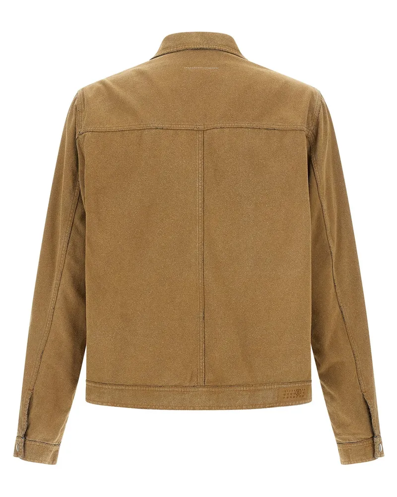 Maison Margiela Suede-Effect Denim Trucker Jacket 