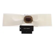 Crystal Brass Embellished Wide Waist Belt — White