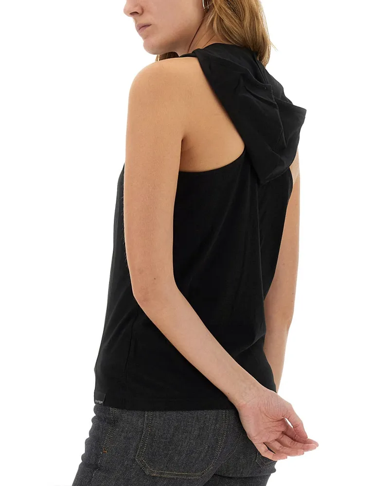 Courrèges Logo Cotton T-shirt — Black Black