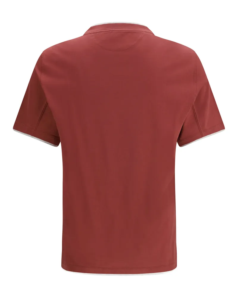 Brunello Cucinelli Men Cotton T-Shirt Corallo+perla T-Shirts And Polos Corallo+perla