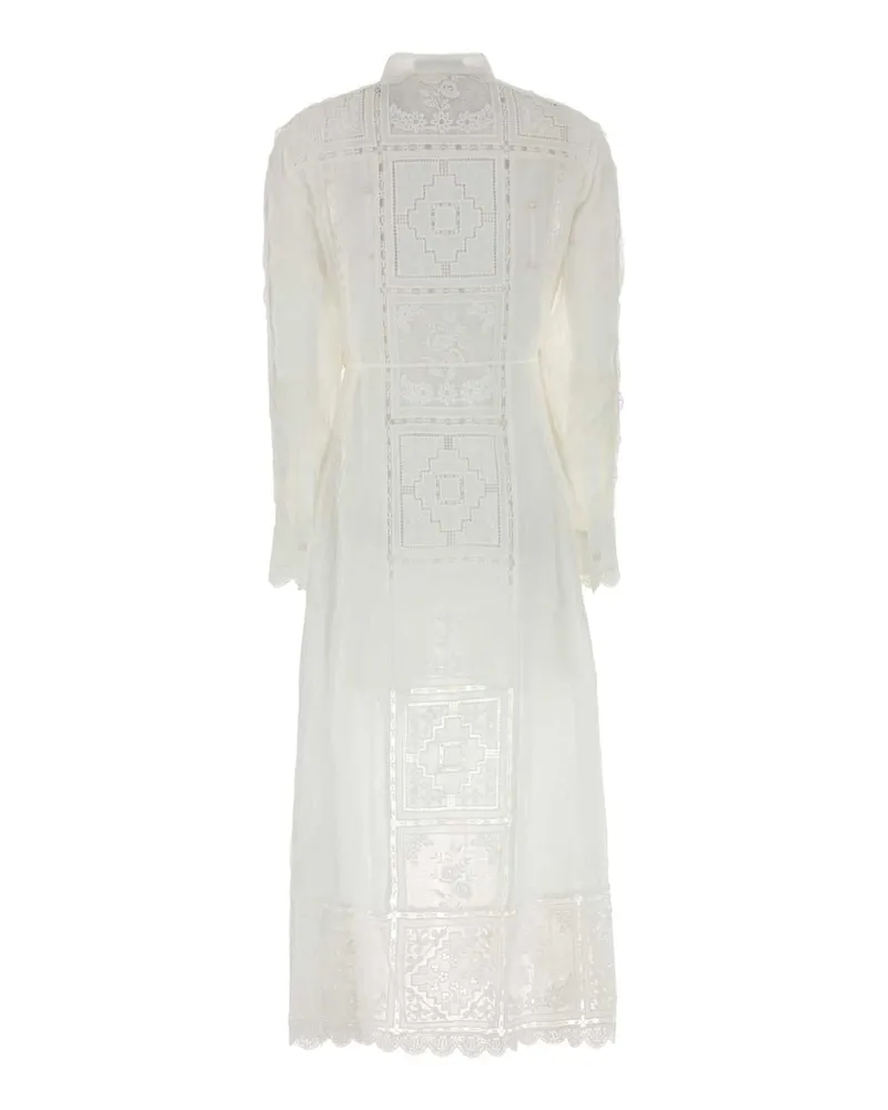 Zimmermann Women's White Ramie Aster Dress Ivory Abiti White