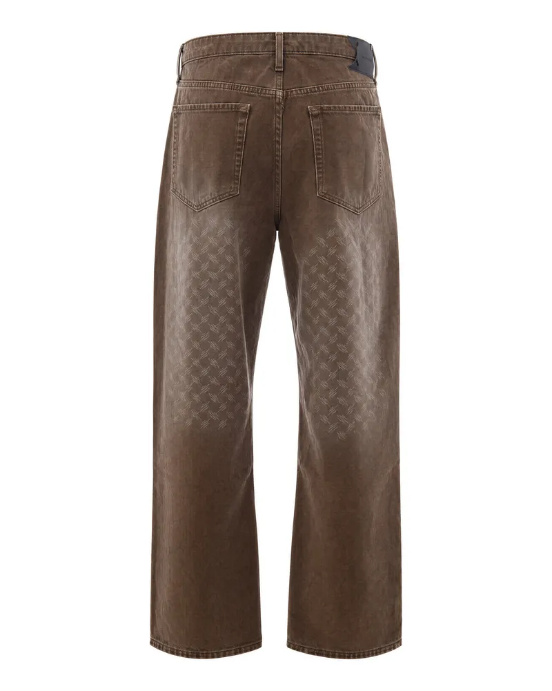 Daily Paper Faded Monogram Denim Trousers — Beige Beige