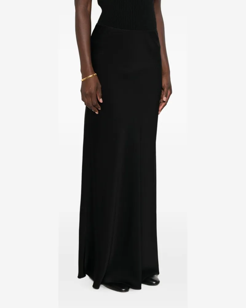 Fabiana Filippi Satin High-Waisted Skirt — Black Black