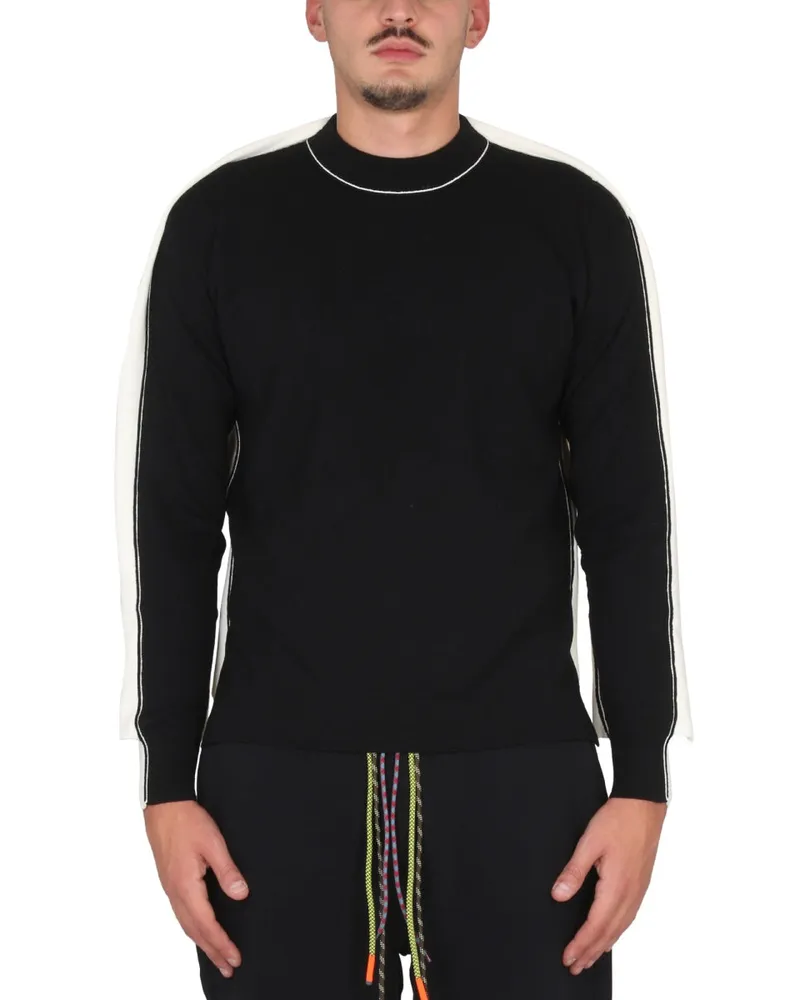 AMBUSH Wool Viscose Blend Choker Sweater — Black Black