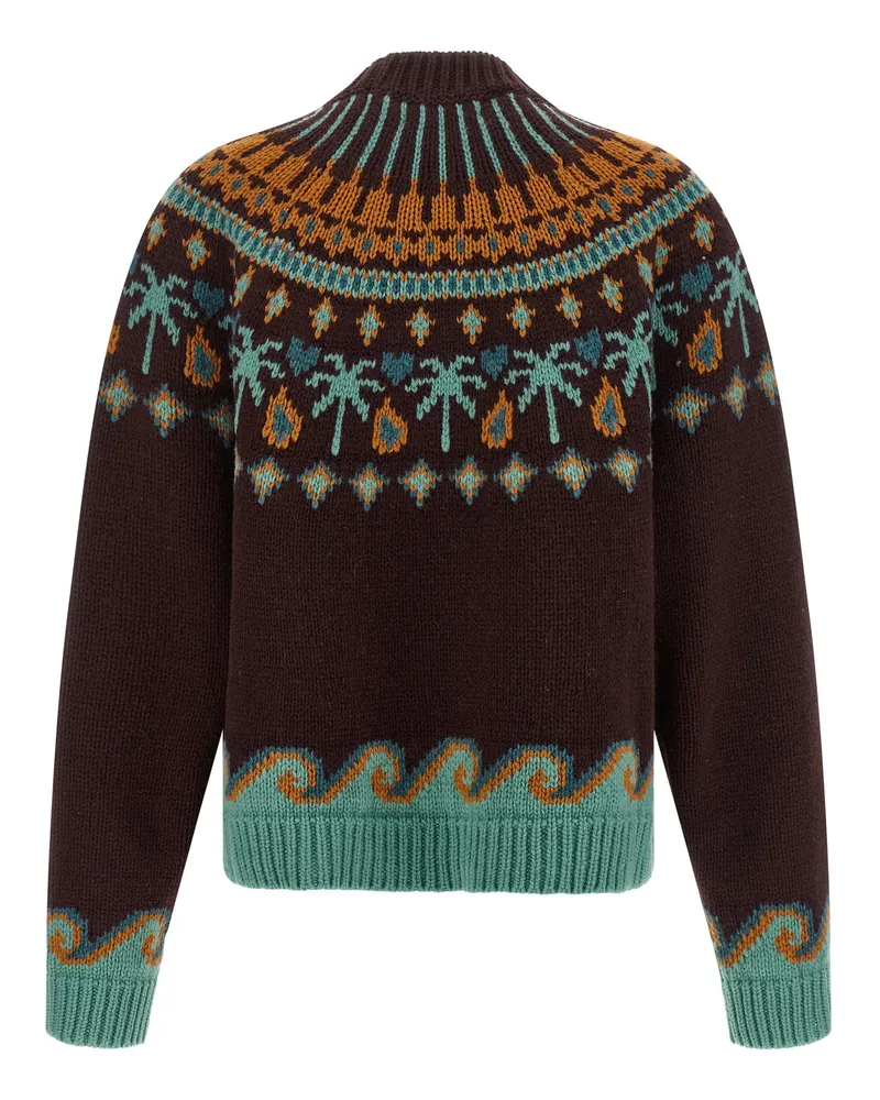 Alanui Women's Brown Virgin Wool Cardigan Clothing Brown