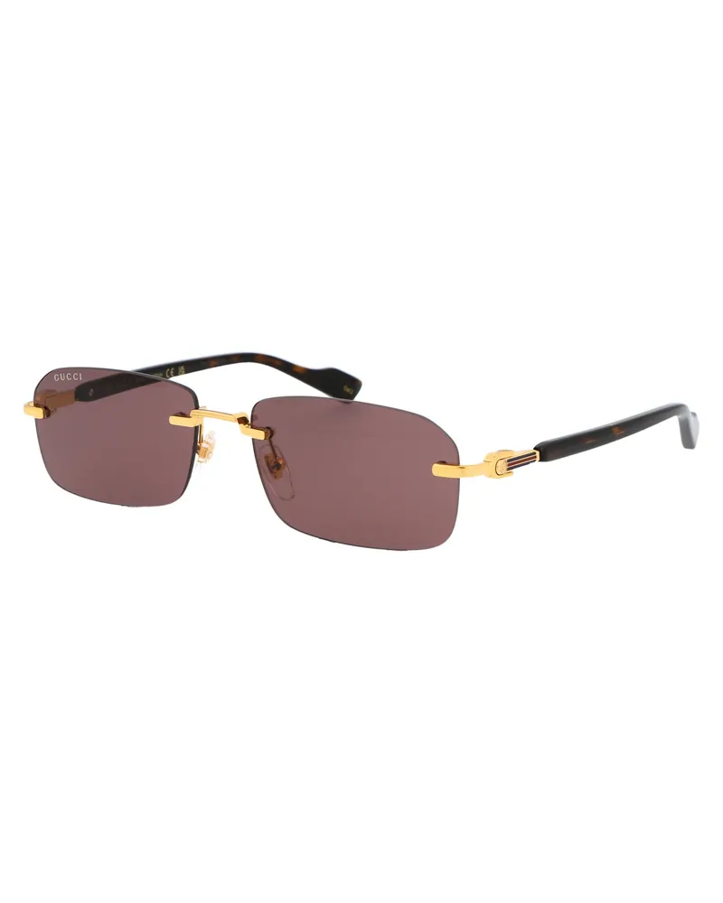 Gucci Men's Sunglasses Gg1221s Gold-Havana-Brown Acetate Gold/havana/brown Brown