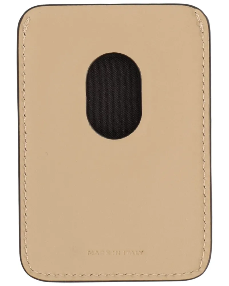 Fendi Smooth Leather Card Case — Beige Beige