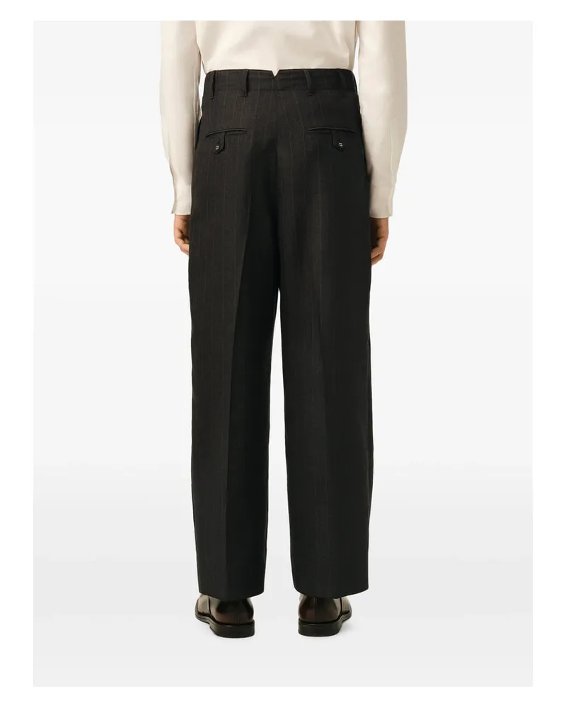AMI Paris Carrot-Fit Virgin Wool Trousers — Gray Gray