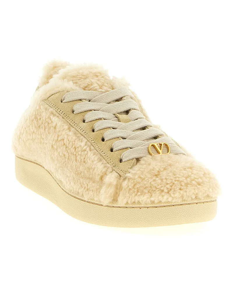 Valentino Garavani Women's Beige Wool Sneakers Beige
