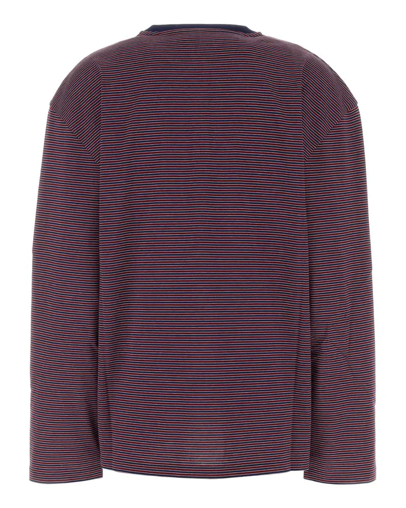 Miu Miu Women's Embroidered Cotton Oversize T-Shirt Navygranato Exterior: Maglie Sweater Navy