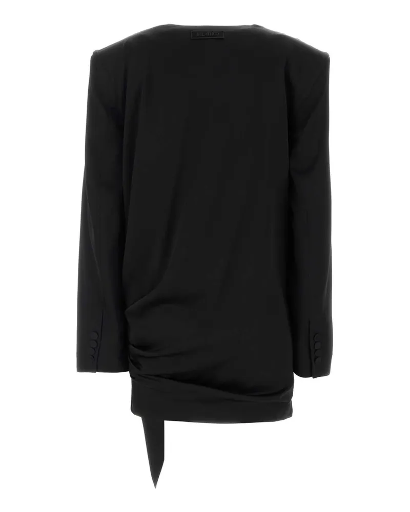 ATTICO Crystal-Embellished Wrap Dress — Black Black