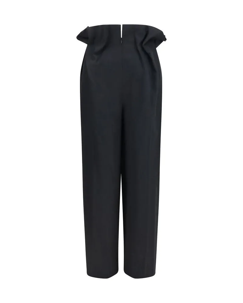 KHAITE Women's Black Wool Oves Aries Casual Pants Black