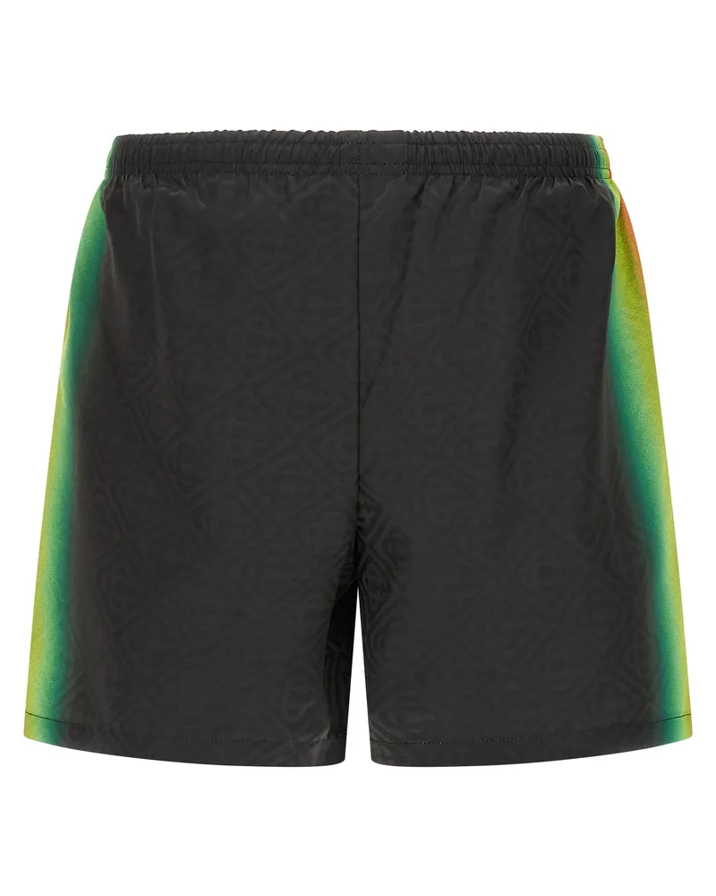 Casablanca Paris Men's Multicolor Polyester Swim Shorts Black