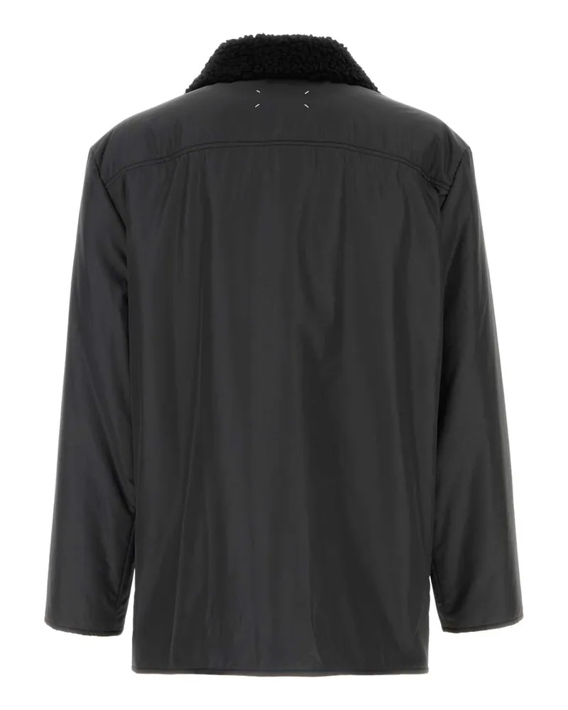 Maison Margiela Men's Graphite Polyester Padded Jacket Washedblack Black