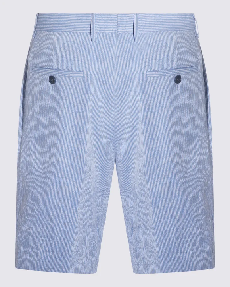 Etro Men's Shorts Light Blue _100 % Co Blue