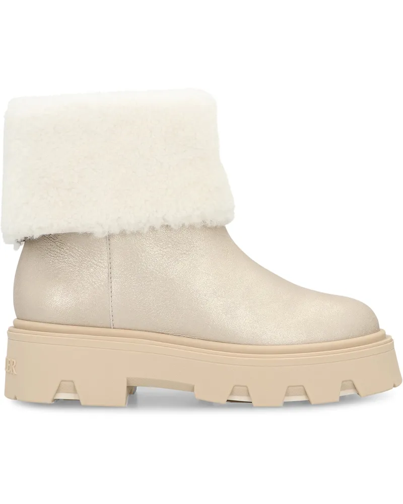 Moncler Women's Shearling Boots Silver Montonesuede Silver