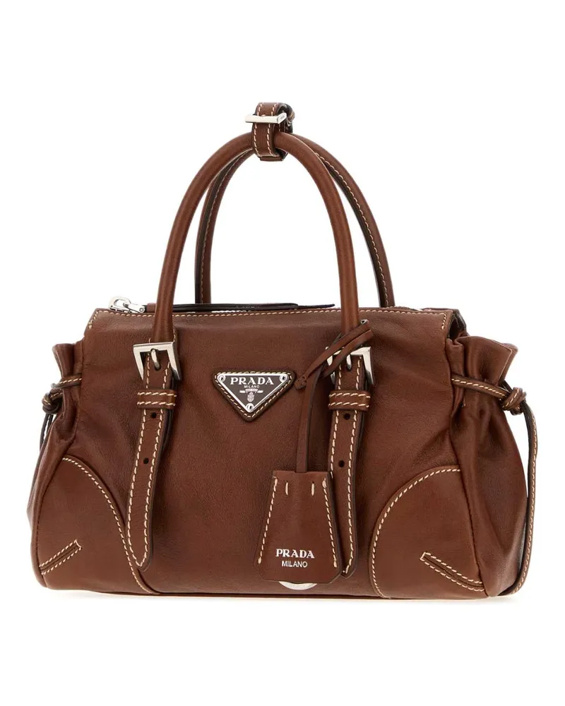 Prada Women's Brown Leather Small  Karin Handbag Palissandro Borse A Mano Bag Brown