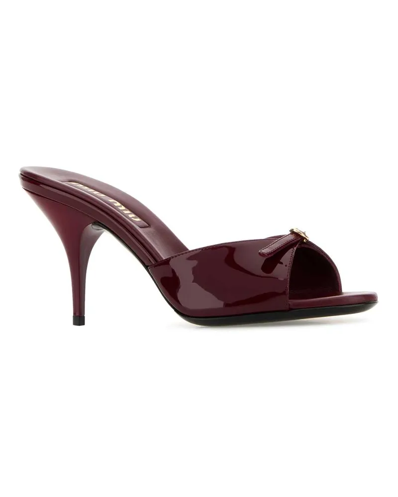 Miu Miu Women's Burgundy Leather Mules Porpora Sandali Sandal Purple
