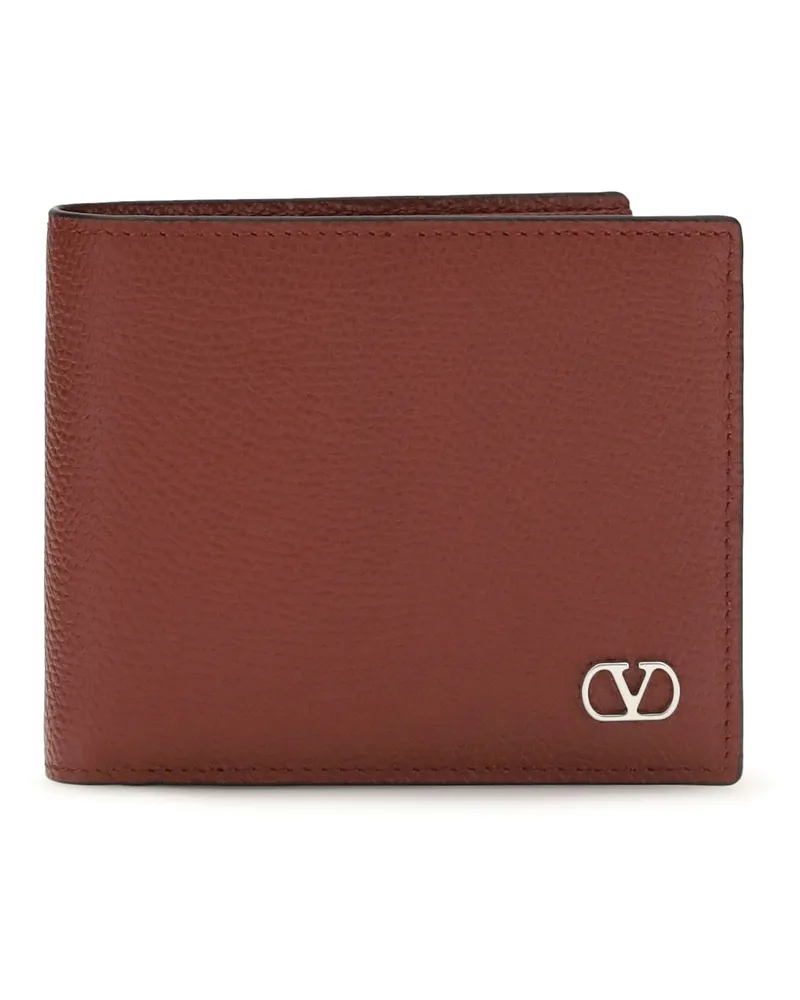 Valentino Garavani Men's Wallet Vlogo Signature Blood Red Calf Leather Umbrellas Red