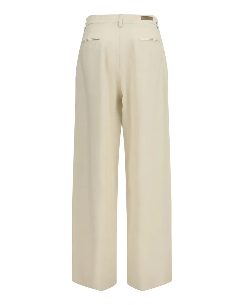 Jacob Cohën Women's Wide Leg Canvas Pants Light Beige Viscose Trousers Beige