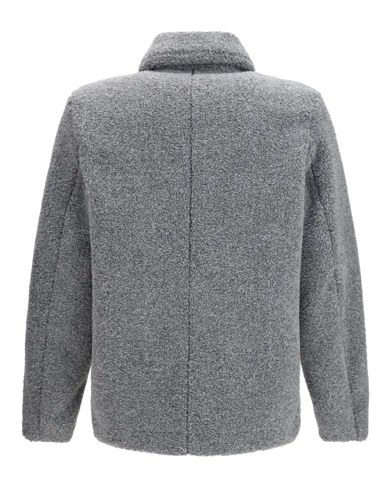 Herno Teddy-Effect Mélange Jacket — Gray Gray