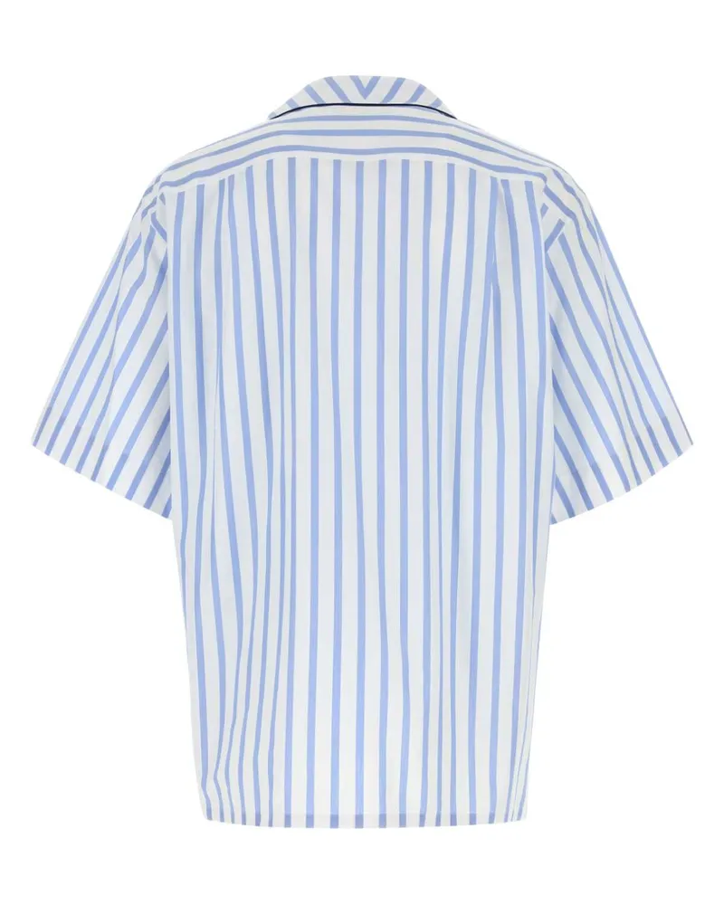 Dolce & Gabbana G5ol5tfr52w S8051 Rigato Exterior: Cotton Silk Camicie Shirt Blue
