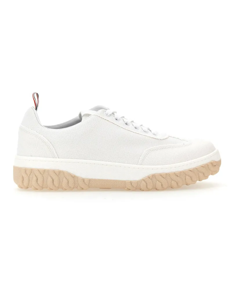 Thom Browne Leather Canvas Sneaker — White White