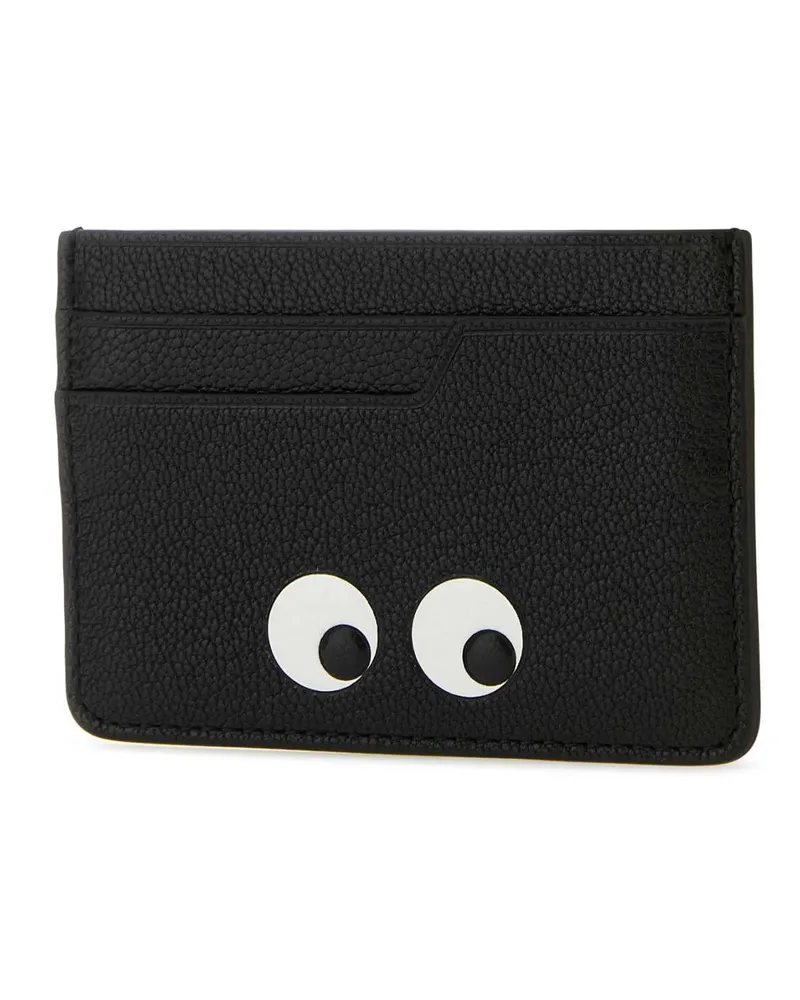 Anya Hindmarch Women's Black Leather Card Holder Portafogli Wallet Black