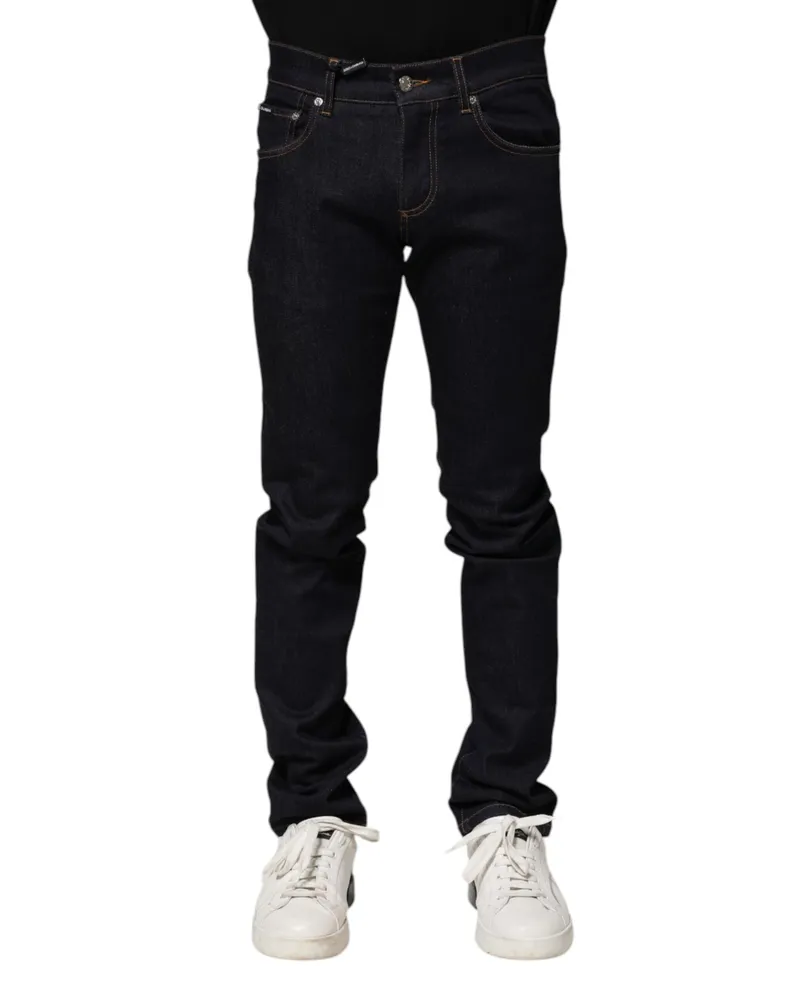 Dolce & Gabbana Black Cotton Skinny Men Denim Jeans Elastane Clothing Black