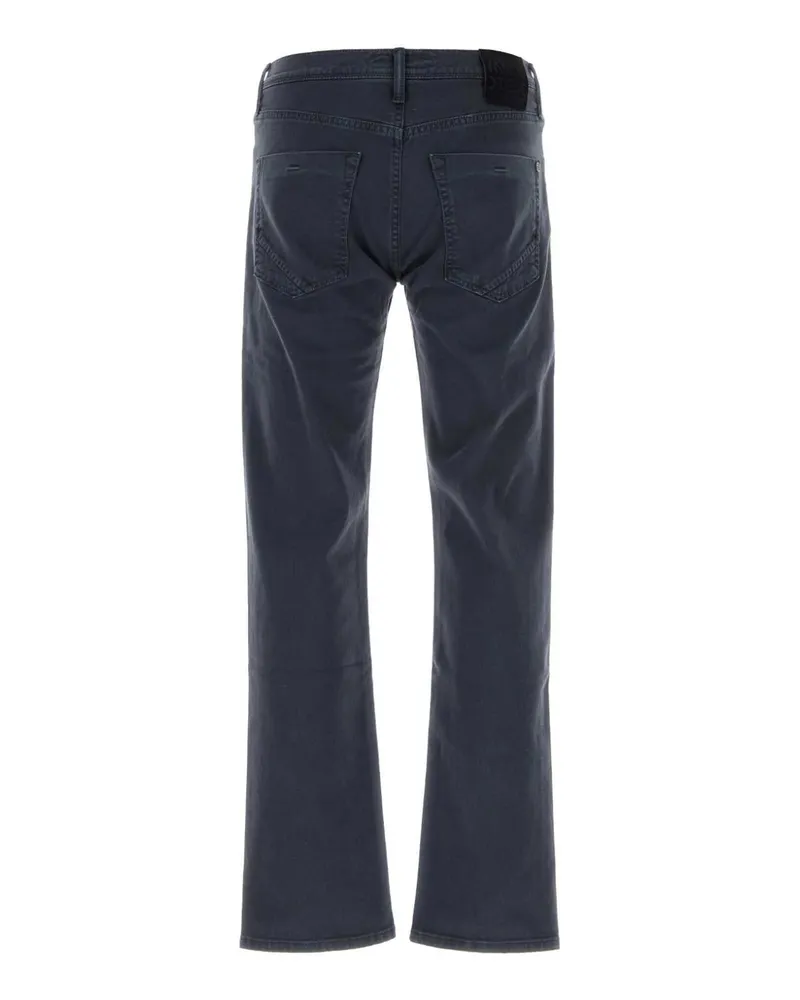 Incotex Men's Navy Blue Stretch Denim Jeans Blueabisso Exterior: Cotton Elastane Navy