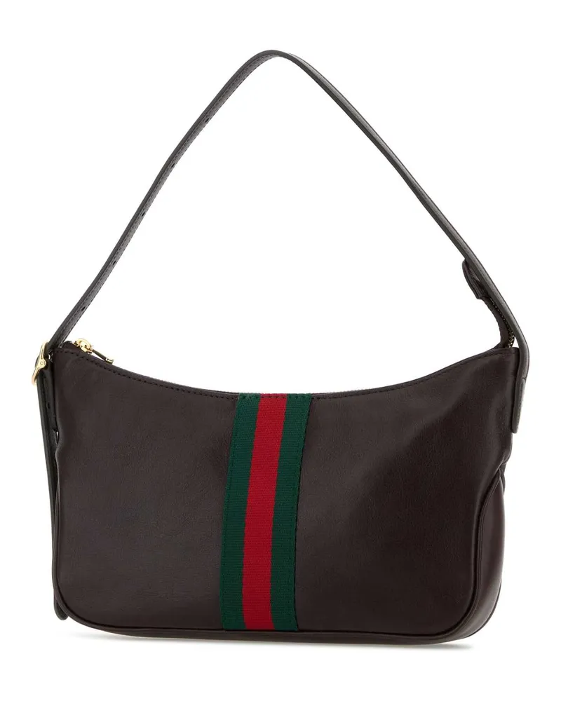 Gucci Men's Dark Brown Leather Small Lunetta Shoulder Bag Joybrownvrv Borse A Mano Brown