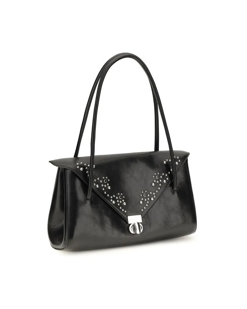 Marni Calfskin Leather Shoulder Bag — Black Black