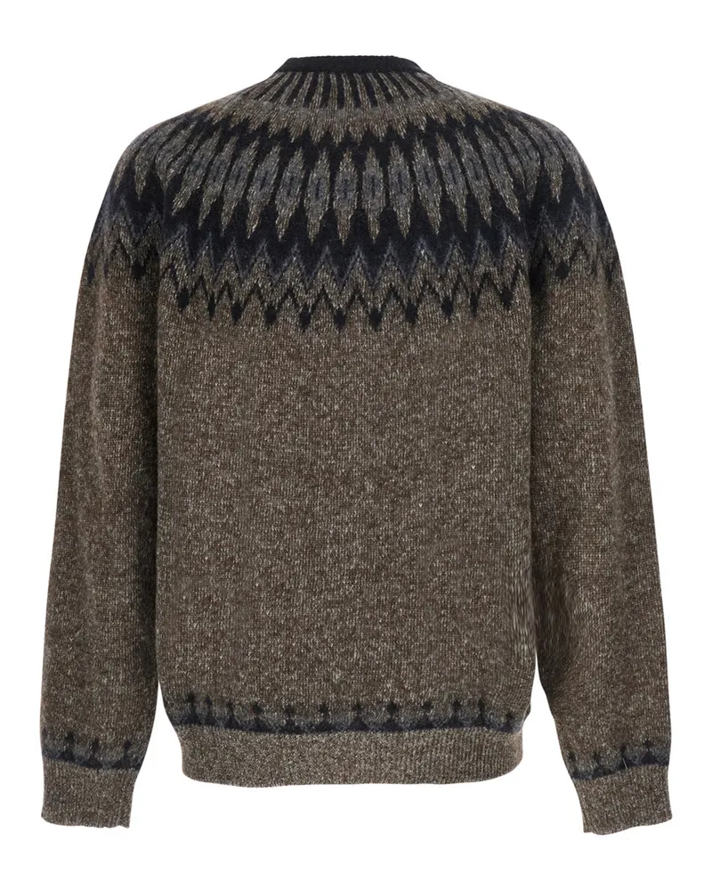 Roberto Collina Norwegian Jacquard Sweater — Brown Brown
