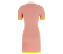 Color-Block Stretch Cotton and Silk Dress — Pink