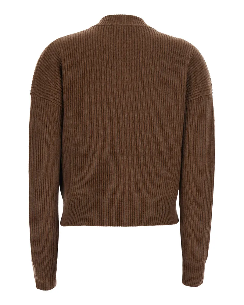 Max Mara Women's Sweater Mstcarnet Brown Wool-Cashmere Tops Top Brown
