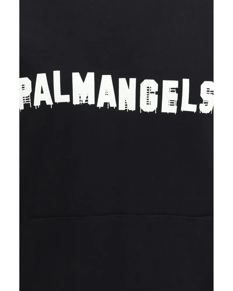 Palm Angels Logo-Printed Cotton Hoodie — Black Black