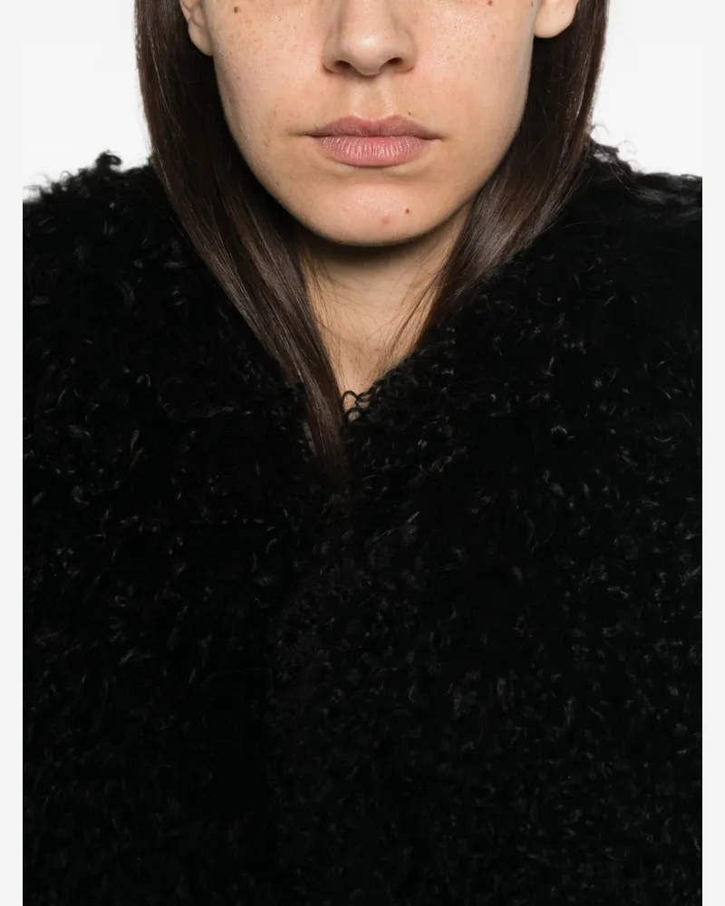 ATTICO Shearling Jacket — Black Black