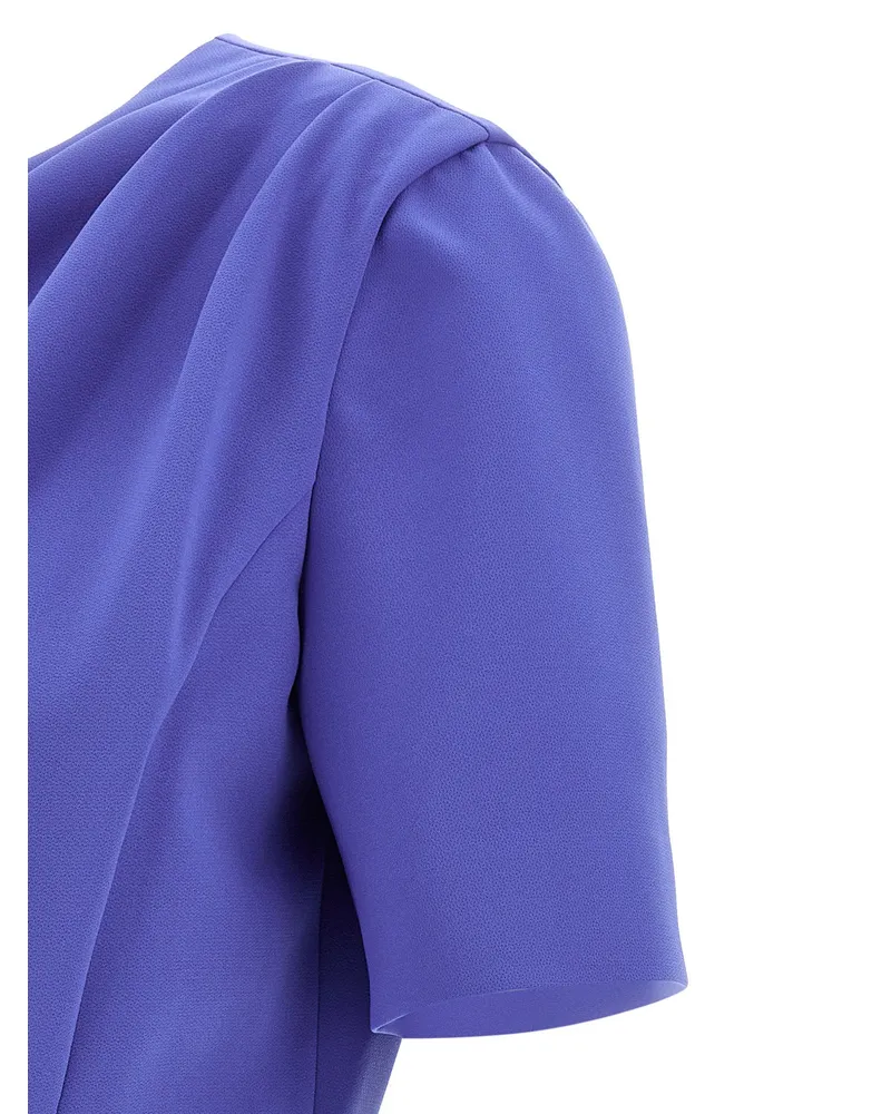 Carolina Herrera New York Draped Stretch Crêpe Midi Dress — Blue Blue