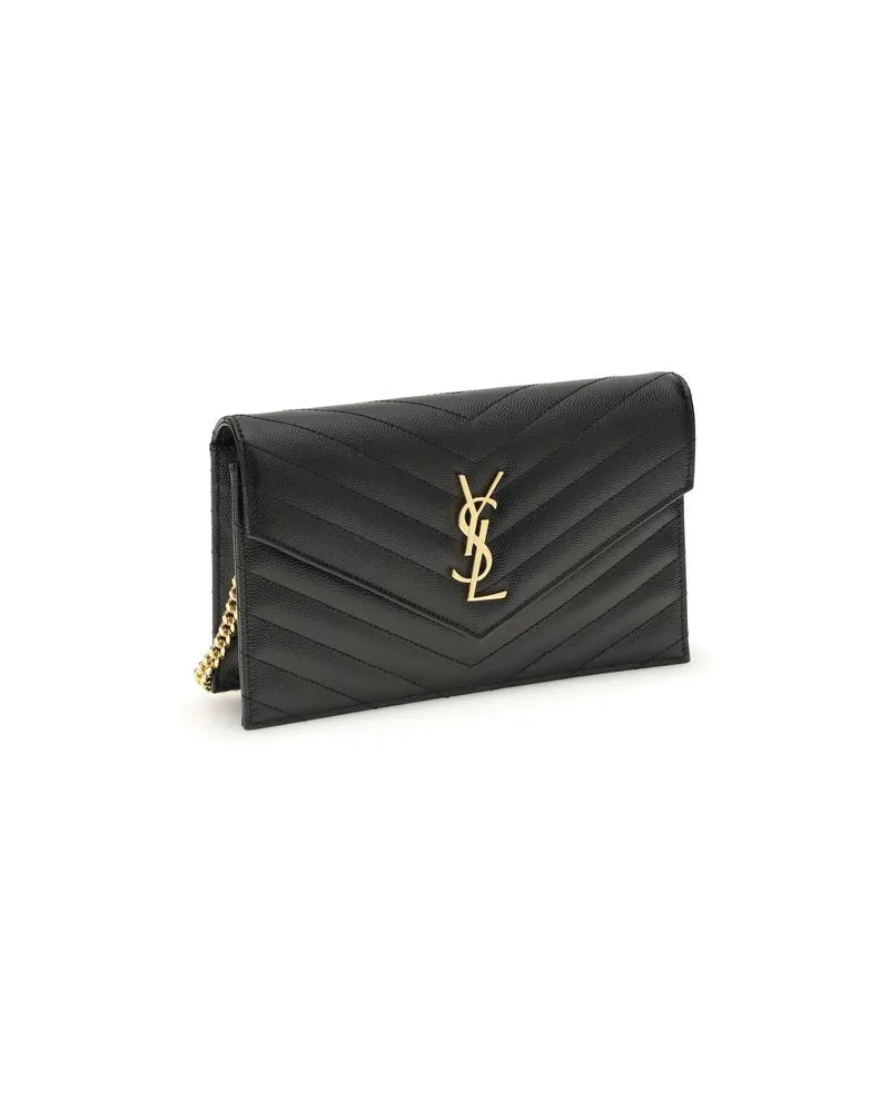 Saint Laurent Women's Black Calf Leather Bos Taurus Shoulder Bag Accessory Black