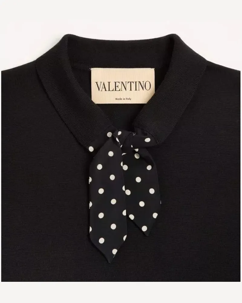 Valentino Garavani Studded Bow Blouse — Black Black