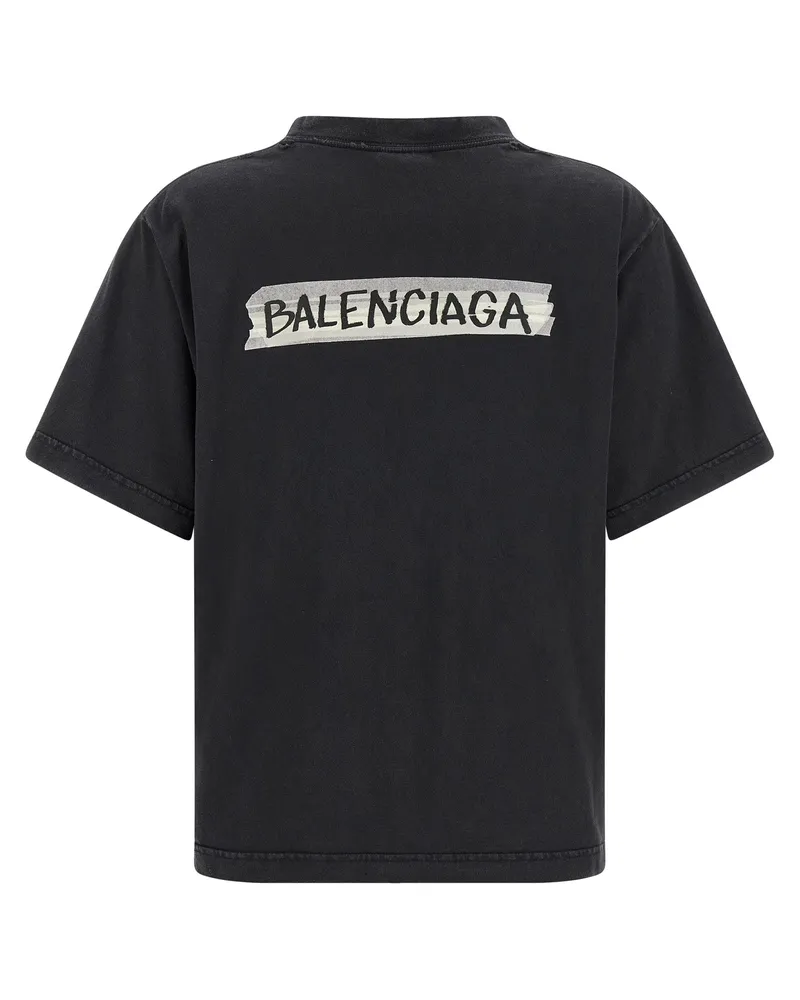 Balenciaga Women's Black Cotton T-Shirt Black