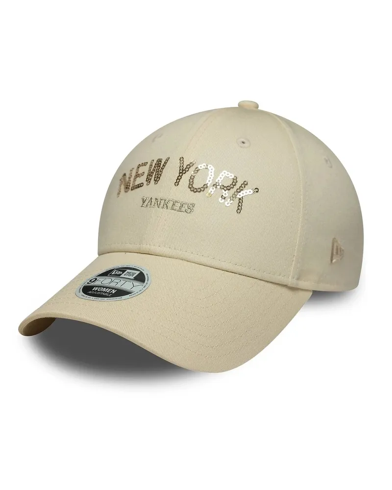 New Era Men's Baseball Cap 9forty Sequin Light Beige Cotton Hat Beige